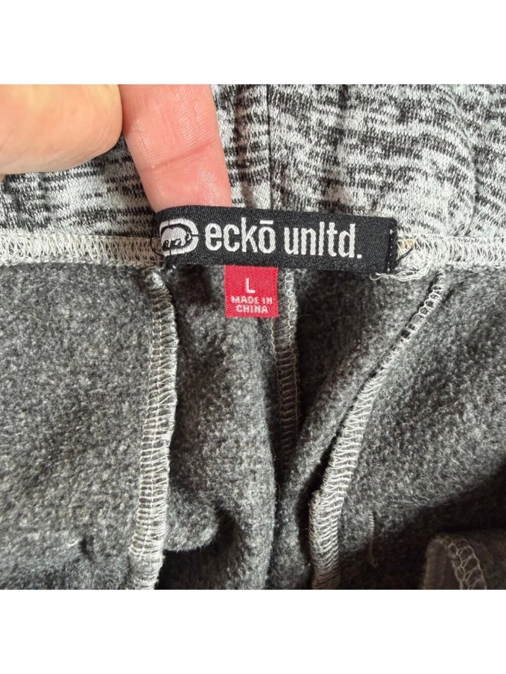 Ecko Unltd. Sweatpants Mens L Heather Gray Fleece Sports Activewear Tapered Leg - Picture 8 of 15